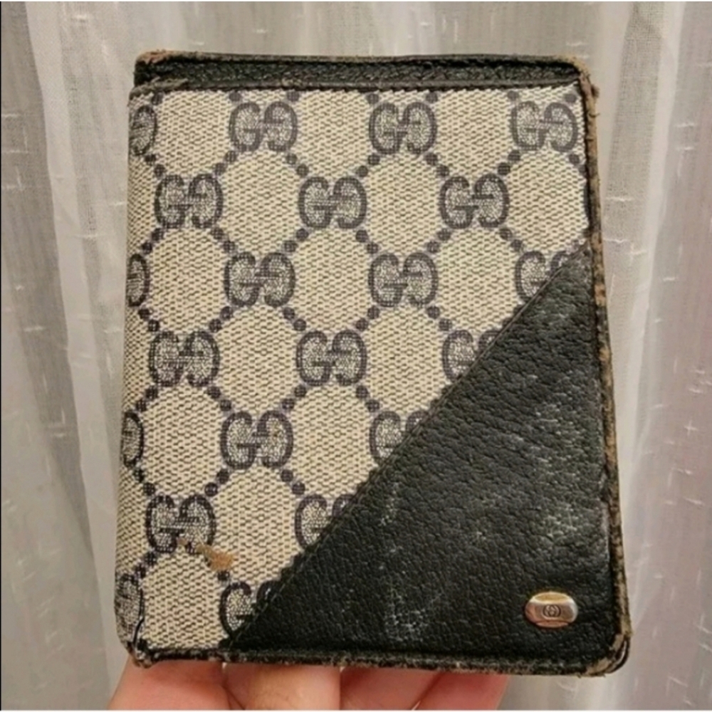 Gucci Vintage Authentic Logo Print Wallet Rare